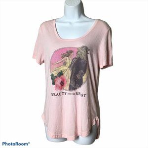 Disney Beauty and the Beast Light Pink Graphic Tee